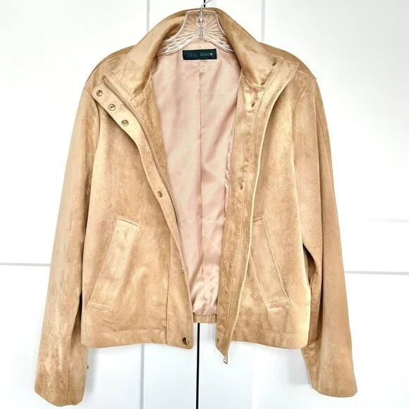 Zara Faux Suede Jacket - Size Small - Picture 6 of 10
